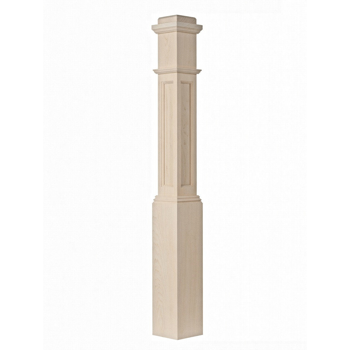 AFP-4091 Actual Flat Panel Box Newel Post, Poplar