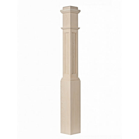 AFP-4091 Actual Flat Panel Box Newel Post, Poplar