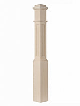 AFP-4091 Actual Flat Panel Box Newel Post, Poplar