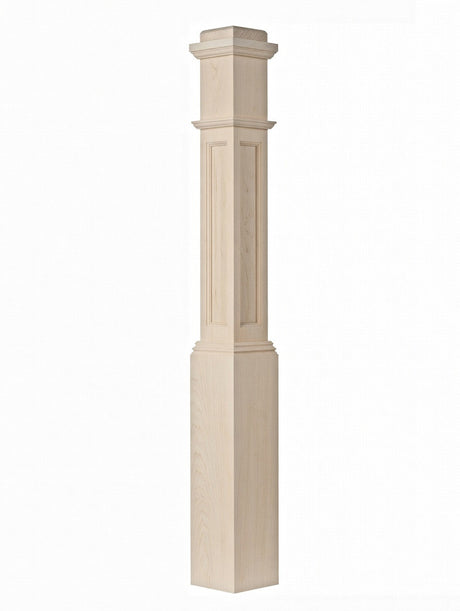 AFP-4091 Actual Flat Panel Box Newel Post, Poplar