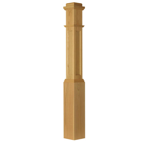 AFP-4091 Actual Flat Panel Box Newel Post, Red Oak