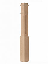 AFP-4091 Actual Flat Panel Box Newel Post, Soft Maple