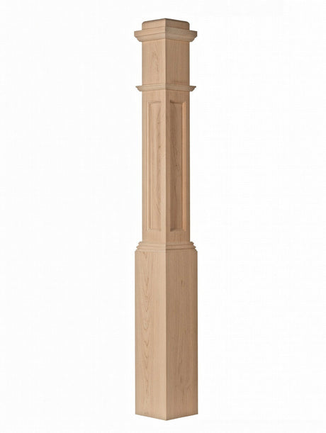 AFP-4091 Actual Flat Panel Box Newel Post, Soft Maple