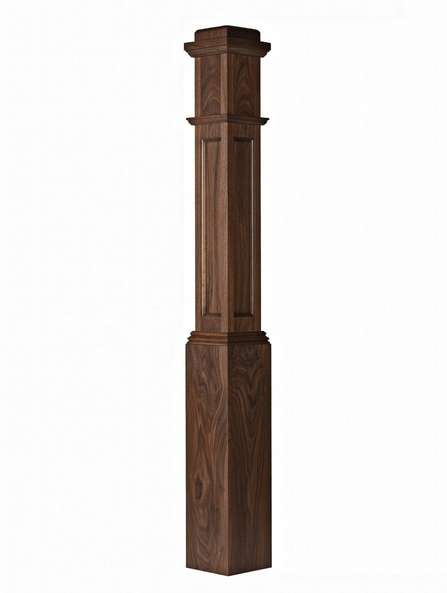 AFP-4091 Actual Flat Pox Newel Post, Walnut