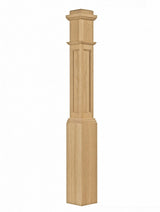 AFP-4091 Actual Flat Pox Newel Post, White Oak
