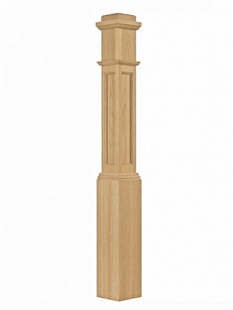 AFP-4091 Actual Flat Pox Newel Post, White Oak