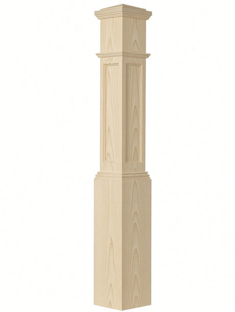 AFP-4092 Actual Flat Panel Large Box Newel Post, Ash