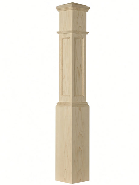 AFP-4092 Actual Flat Panel Large Box Newel Post, Birch