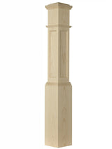 AFP-4092 Actual Flat Panel Large Box Newel Post, Hard Maple