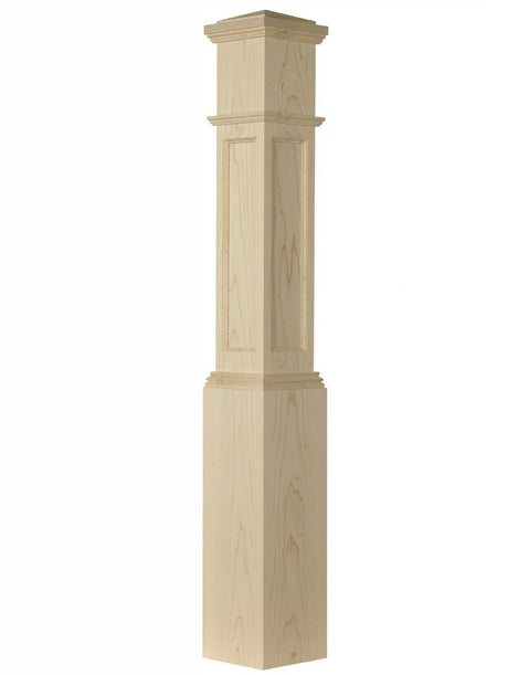 AFP-4092 Actual Flat Panel Large Box Newel Post, Hard Maple