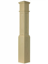 AFP-4092 Actual Flat Panel Large Box Newel Post, Poplar