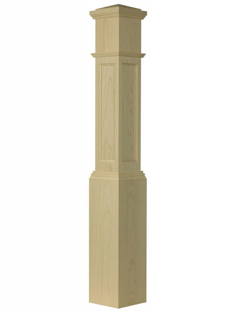 AFP-4092 Actual Flat Panel Large Box Newel Post, Poplar