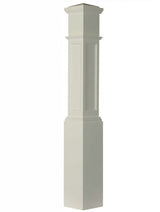 AFP-4092 Actual Flat Panel Large Box Newel Post, Primed
