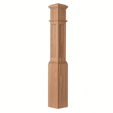 AFP-4092 Large 7-1/2" x 55" Actual Flat Panel Box Newel Post, Red Oak