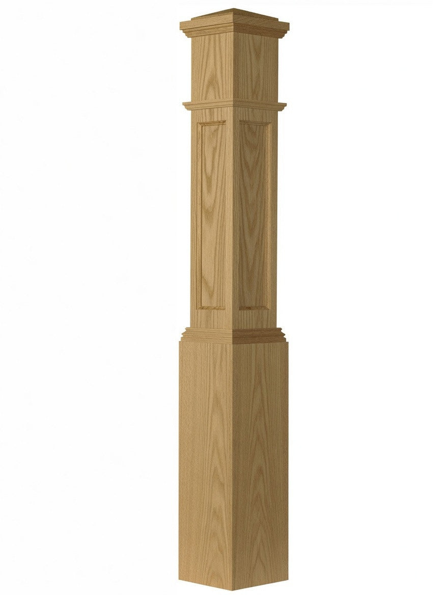 AFP-4092 Actual Flat Panel Large Box Newel Post, White Oak