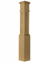 AFP-4092 Actual Flat Panel Large Box Newel Post, White Oak