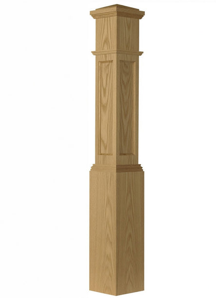 AFP-4092 Actual Flat Panel Large Box Newel Post, White Oak