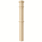 AFP-4375 Actual Flat Panel Box Newel Post, Birch