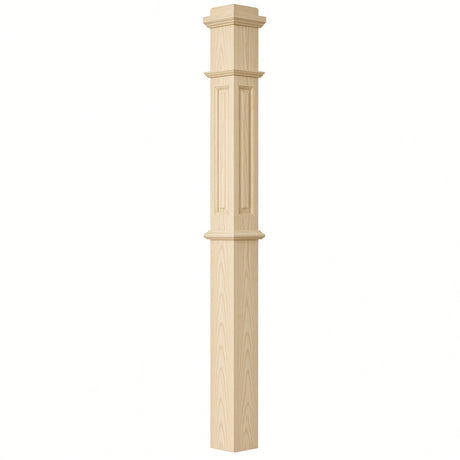 AFP-4375 Actual Flat Panel Box Newel Post, Birch