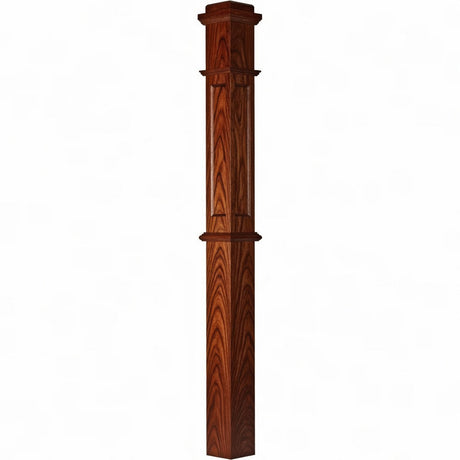 AFP-4375 Actual Flat Panel Box Newel Post, Brazilian Cherry (Jatoba)