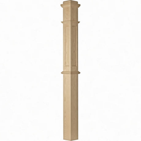 AFP-4375 Actual Flat Panel Box Newel Post, Hard Maple