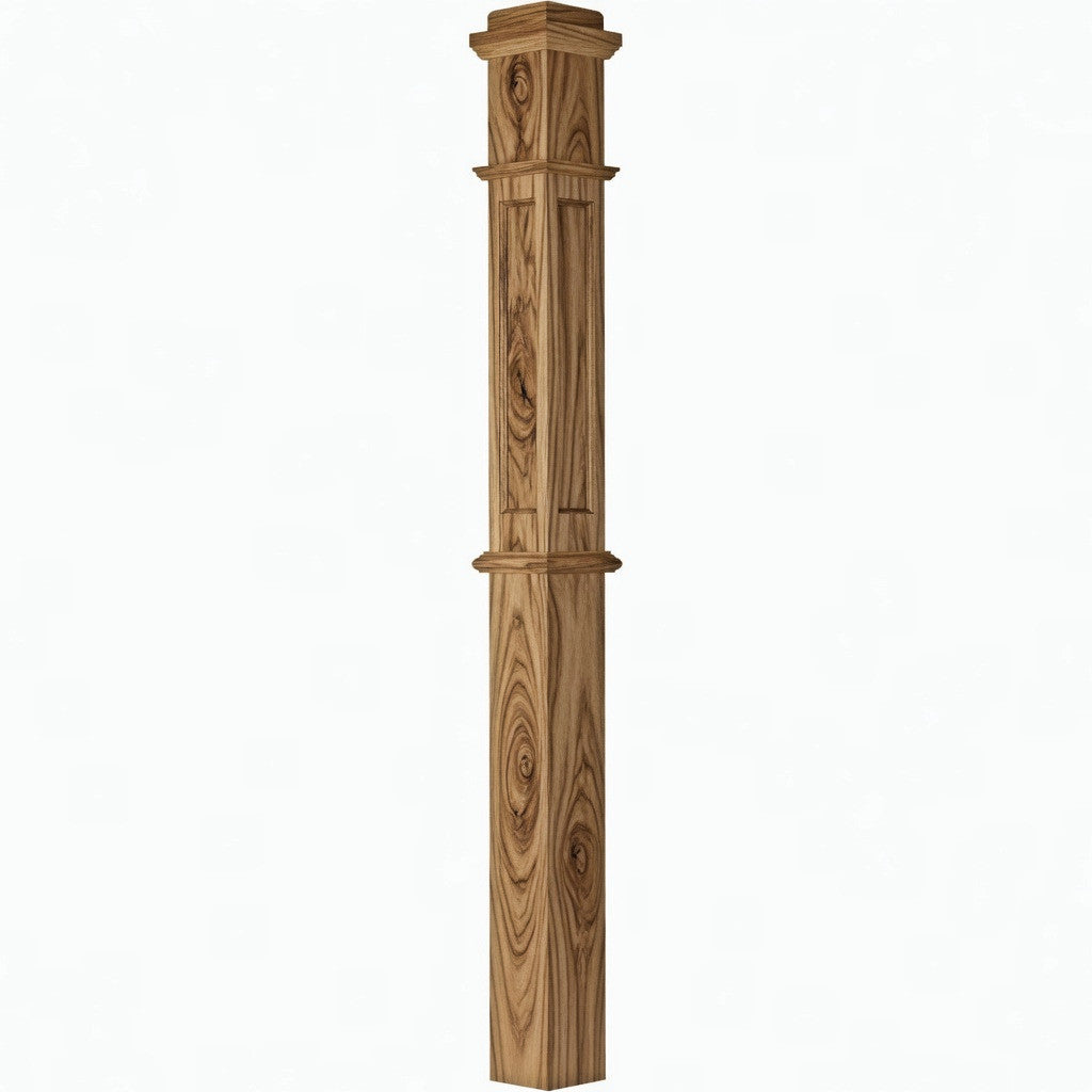 AFP-4375 Actual Flat Panel Box Newel Post, Hickory