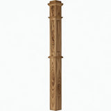 AFP-4375 Actual Flat Panel Box Newel Post, Hickory