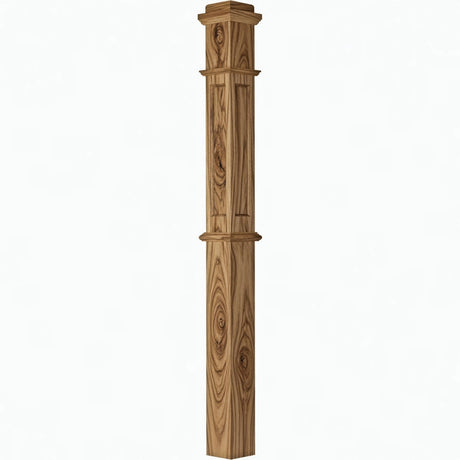 AFP-4375 Actual Flat Panel Box Newel Post, Hickory