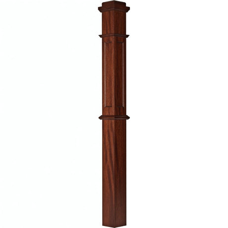 AFP-4375 Actual Flat Panel Box Newel Post, Mahogany