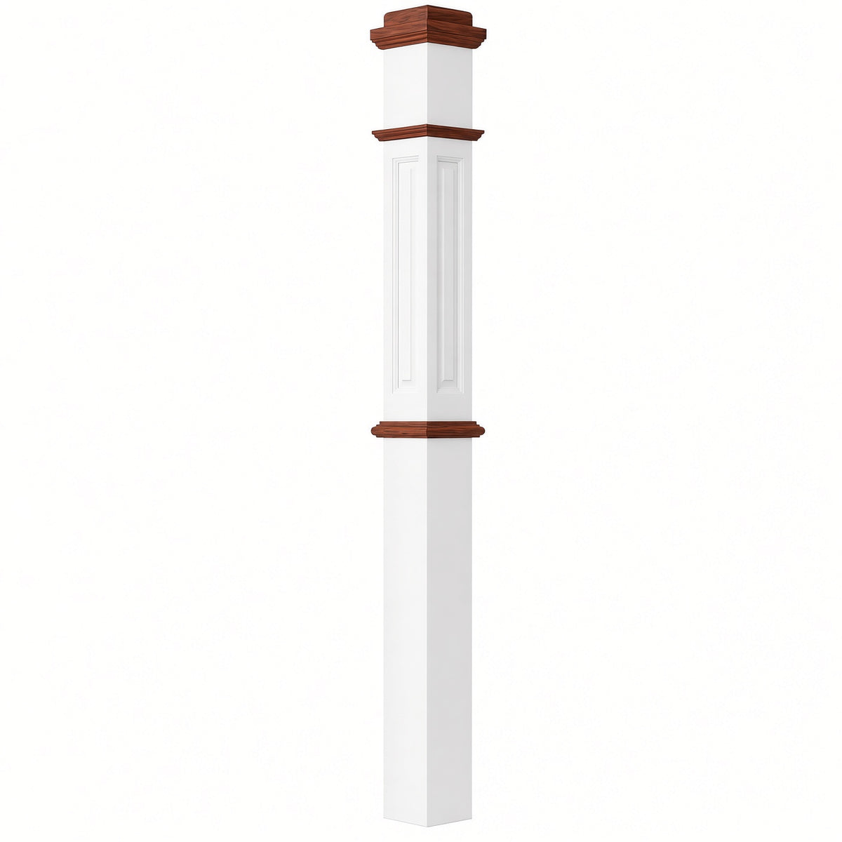 AFP-4375-PSST Actual Flat Panel 4-3/4" x 62" Box Newel Post, Primed with Special Species Trim
