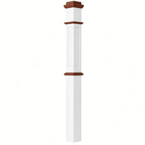 AFP-4375-PSST Actual Flat Panel 4-3/4" x 62" Box Newel Post, Primed with Special Species Trim