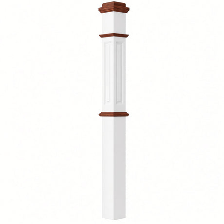 AFP-4375-PSST Actual Flat Panel 4-3/4" x 62" Box Newel Post, Primed with Special Species Trim