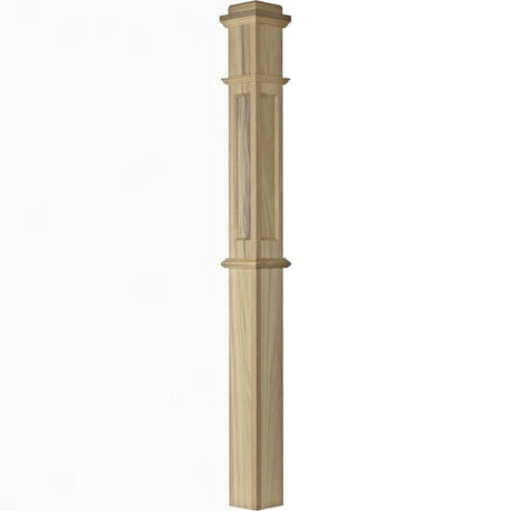 AFP-4375 Actual Flat Panel Box Newel Post, Poplar