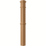 AFP-4375 Actual Flat Panel Box Newel Post, Red Oak