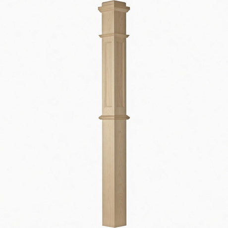 AFP-4375 Actual Flat Panel Box Newel Post, Soft Maple