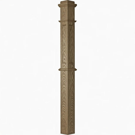 AFP-4375 Actual Flat Panel Box Newel Post, White Oak