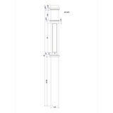 AFP-4375 4-3/4" x 62" Actual Flat Panel Box Newel Post, CADD DRAWING