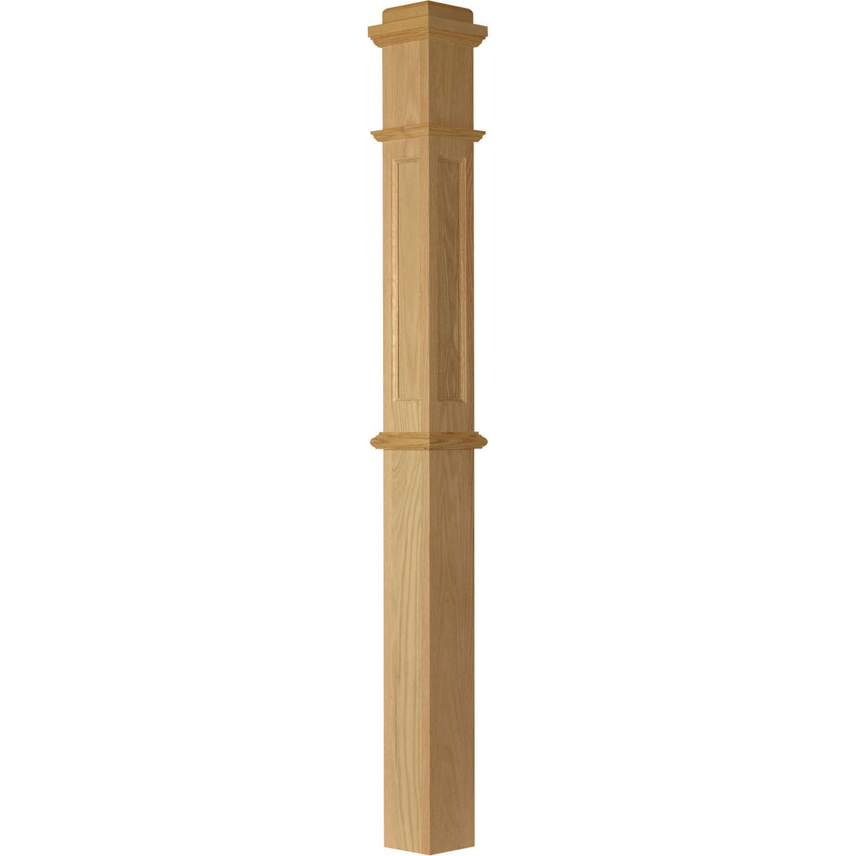 AFP-4375 Red Oak Actual Flat Panel Box Newel Post 2