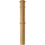 AFP-4375 Red Oak Actual Flat Panel Box Newel Post 2