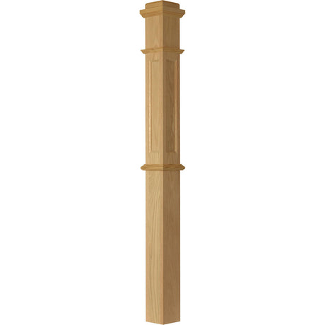 AFP-4375 Red Oak Actual Flat Panel Box Newel Post 2