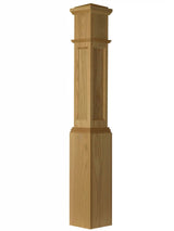 AFP-4092 Actual Flat Panel Large Box Newel Post, Red Oak