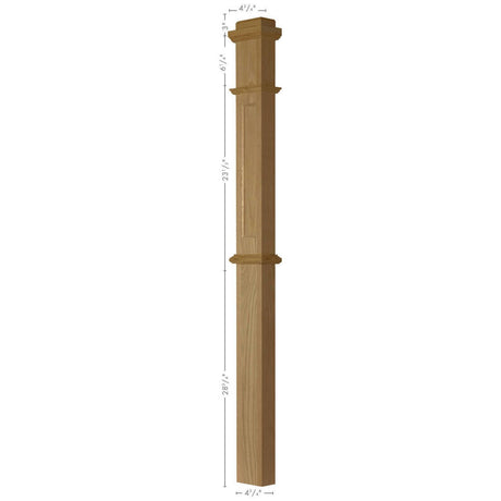 ARP-4375 Primed with Special Species Trim Paneled Box Newel