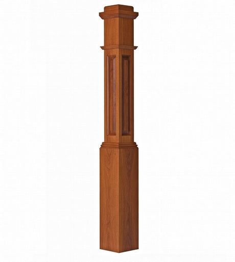 ARP-4091 Actual Raised Panel Box Newel Post, American Cherry