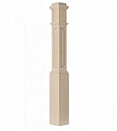 ARP-4091 Actual Raised Panel Box Newel Post, Hard Maple