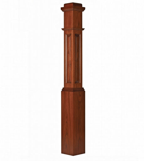 ARP-4091 Actual Raised Panel Box Newel Post, Mahogany