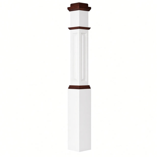 ARP-4091-PSST Actual Raised Panel Box Newel Post, Primed with Special Species Trim, 6-1/4" x 55"