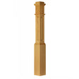 ARP-4091 Actual Raised Panel Box Newel Post, Red Oak