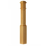 ARP-4091 Actual Raised Panel Box Newel Post, Red Oak