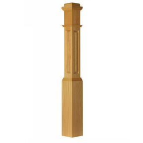 ARP-4091 Actual Raised Panel Box Newel Post, Red Oak