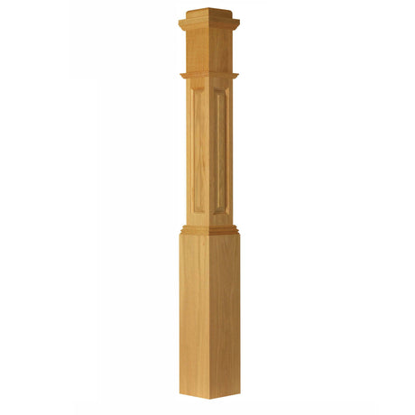 ARP-4091 Actual Raised Panel Box Newel Post, Red Oak